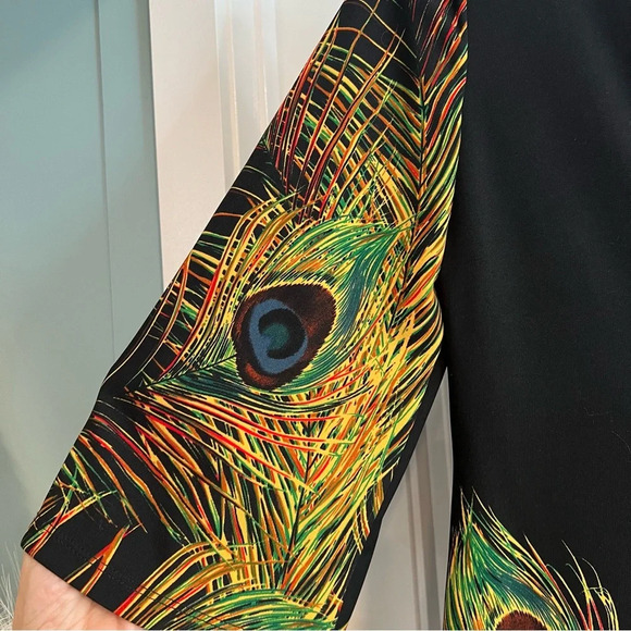 Muse Peacock Feather‎ Design Mini Dress. Size 6. - Picture 8 of 11